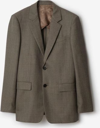 Burberry Sharkskin Wool Tailored Jacket