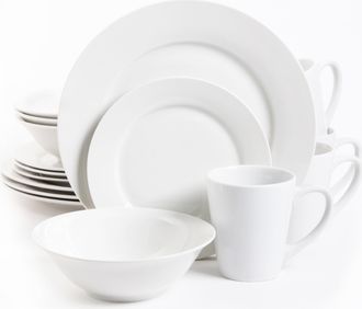 Gibson Noble Court 16 pc Dinnerware Set - White - Fine Ceramic