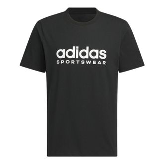 adidas Big Linear Logo T-shirt Asia Sizing Black White JI9069