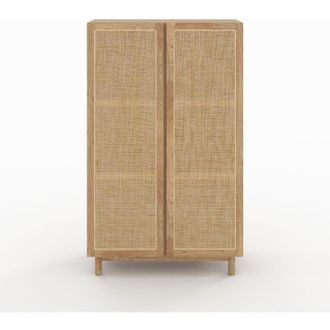 Rendez-Vous D&eacute;co Armario De Madera Maciza De Mindi Y Rat&aacute;n - Delya