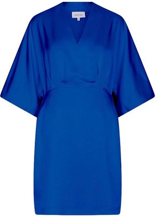 Dante6 Cato Satin Kimono Midi Jurk - Dames - Korte kleedjes - Blauw - S - Polyester - Kleedjes