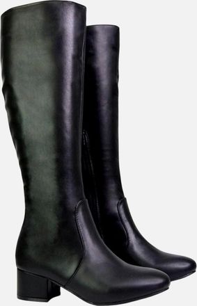 XY London Womens XY London Womens/Ladies Block Heel Zipped Knee-High Boots - Black - Size: 5