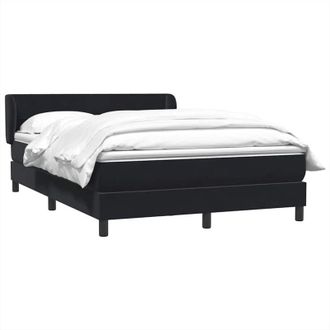 vidaXL Cama Box Spring Con Colch&oacute;n Terciopelo Negro 160x210 Cm Vidaxl