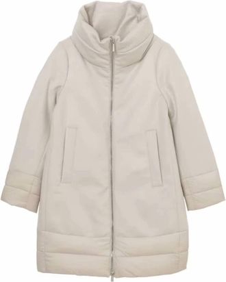 Moorer Womens Soraya-Le Wool-Cashmere Down Coat In Cream