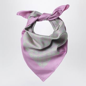Gucci Aqua green and pink silk twill scarf