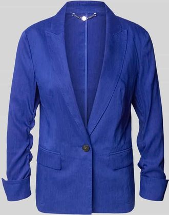 Marc Cain Blazer aus Leinen-Mix mit Reverskragen in Royal, Gr&ouml;&szlig;e 34