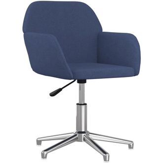 vidaXL Silla De Oficina Giratoria De Tela Azul Vidaxl