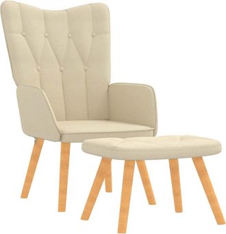 vidaXL Sill&oacute;n De Relax Con Reposapi&eacute;s De Tela Color Crema Vidaxl