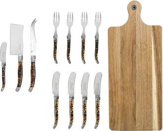 French Home 12Pc Laguiole Charcuterie Set With Wood Board