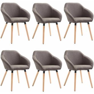 vidaXL Sillas De Comedor 6 Unidades De Tela Gris Taupe Vidaxl