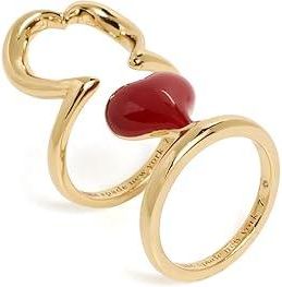 Kate Spade New York Amour Womens Ring Womens Ring Dark Scarlet : 7, Brass