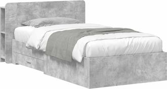 vidaXL Estructura De Cama Con Almacenamiento Gris Hormig&oacute;n 75 X 190 Cm Vidaxl