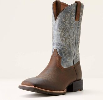 Ariat Mens Sport Wide Square Toe Cowboy Boot In Brown
