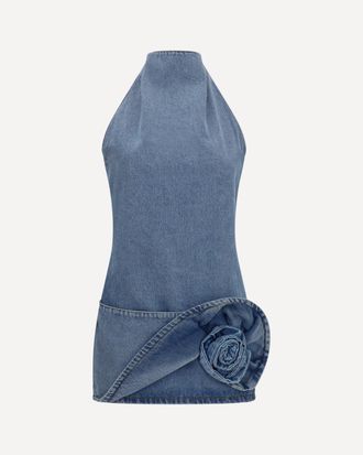 Magda Butrym Halterneck denim mini Dress Female 38