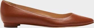 Manolo Blahnik Lanza BB Lambskin Ballerina Flats