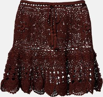 Anna Kosturova Falda corta de croch&eacute; de algod&oacute;n