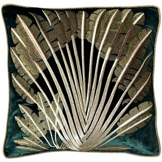 Les-Ottomans Coj&iacute;n de Algod&oacute;n Bordado - Hojas