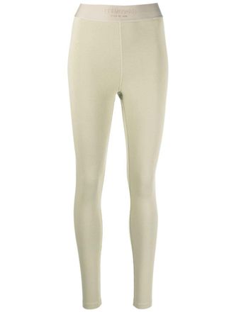 Fear of God logo-waistband leggings - women - Cotton/Spandex/Elastane - M - Green