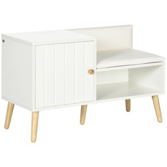 HOMCOM Banco zapatero 80x33x49 cm blanco