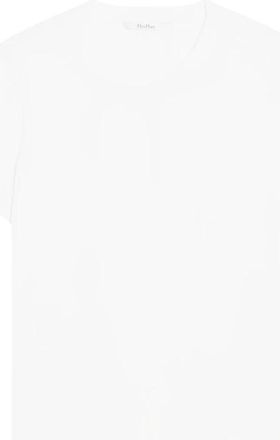 Max Mara T-shirt met logo-borduring - Dames - T-shirts - Wit - S - Katoen - Tops