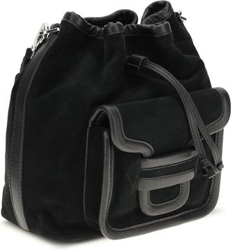 Pierre Hardy Womens Bucket Bag Alpha Black Calf Suede Leather