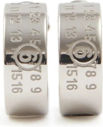 Maison Margiela Zilveren Oorbellen met Handtekening Motief - Dames - Oorbellen - Grijs - ONE Size - Accessoires