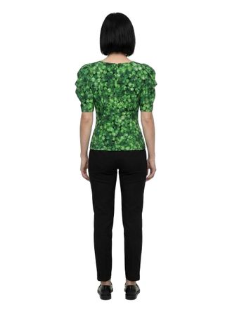 Dolce & Gabbana Floral-Print Silk Blouse - Green
