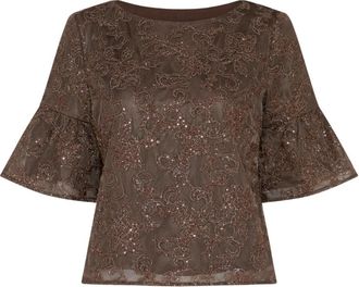 Bruuns Bazaar Pholido BBCarlie Blouse - Dames - Blouses - Bruin - M - Polyester - Overhemden