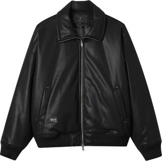 Five CM Giacca a collo alto con orli a coste - Nero