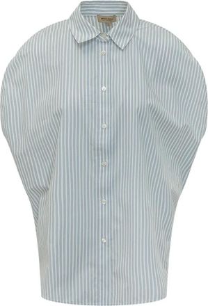 Woolrich Gestreepte Poplin Overhemd - Dames - Overhemden - Blauw - XS - Katoen - Overhemden