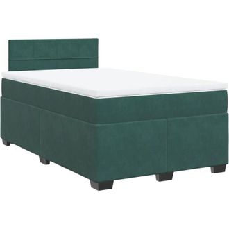 vidaXL Cama Box Spring Con Colch&oacute;n Terciopelo Verde Oscuro 120x200 Cm Vidaxl