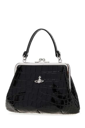 Vivienne Westwood Womens Frame Top Handle Bag Black Leather