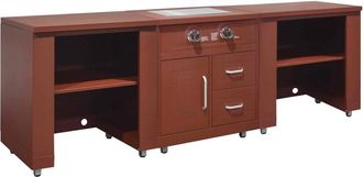 Oviala Cocina exterior de 3 piezas con estufa de gas efecto ladrillo