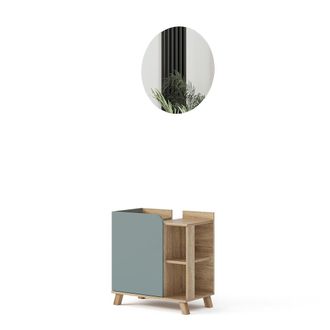 Vicco Conjunto De Muebles De Ba&ntilde;o Karen, Gris Azulado, 2 Partes