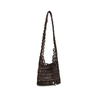 Staud Womens Brown Wood Shoulder Bag