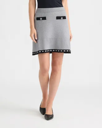 Ellen Tracy Womens Knit Skirt with Contrast Trim