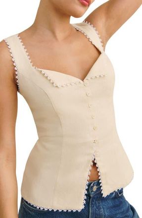 Reformation Viola Linen Tank in Sugar at Nordstrom, Size 12