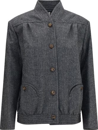 Blaz&eacute; Milano Womens Jacket Coiba Herringbone Black-White Fleece Wool (ovis Aries) Black/white