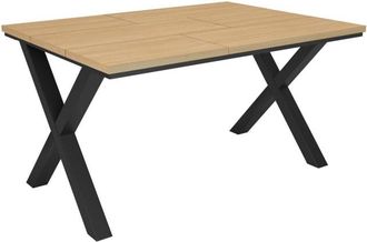Skraut Home Mesa comedor efecto madera roble claro 140x90x74cm