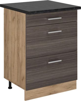 Vicco Mueble Bajo De Cocina R-line, Gris Noble, 60 Cm Con Cajones, Et Antracita Vicco