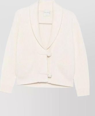 Forte_Forte ribbed cashmere blend shawl collar cardigan