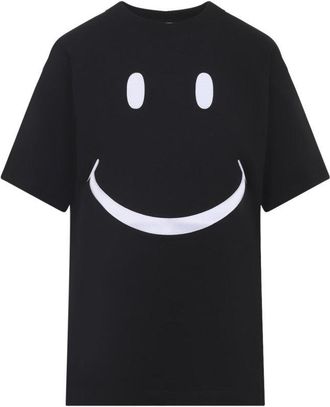 Moschino Black Cotton Smile T-Shirt