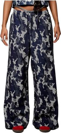 Kaporal Wijde broek - Dames - Wijde Broeken - Blauw - XL - Polyester - Broeken