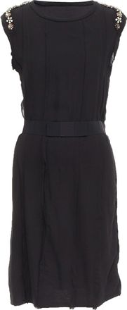 Lanvin Cotton Crystal Belted Dress