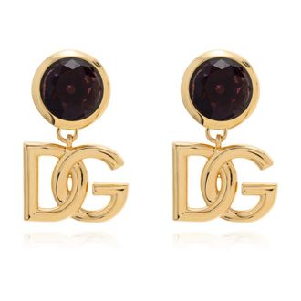 Dolce & Gabbana Clip-on oorbellen met een glinsterende kristal - Dames - Oorbellen - Geel - ONE Size - Accessoires