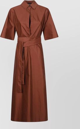 SA SU PHI francesca dress short sleeves belted midi