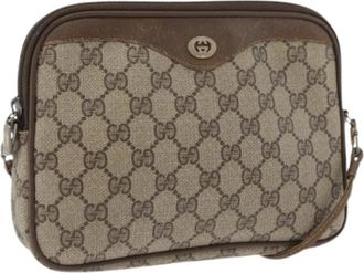 Gucci Pre-owned Cross Body Bags, female, Beige, Size: ONE SIZE Pre-owned Vintage GG Canvas Shoulder Bag