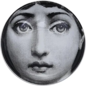 Fornasetti Fornasetti, Home, Dames, Zwart, ONE Size, Ronde Asbak Zwart/Wit Thema Variaties