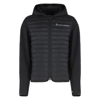 Moncler Down Jackets, male, Black, Size: 2XL Cardigan with padded front panel