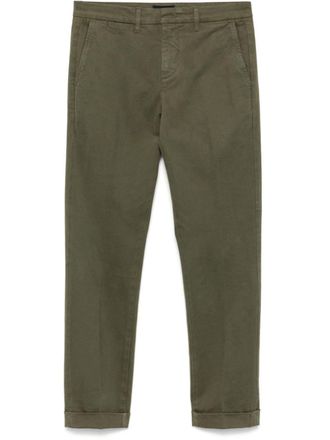 Fay slim-fit gabardine trousers - men - Cotton/Elastane - 32 - Green